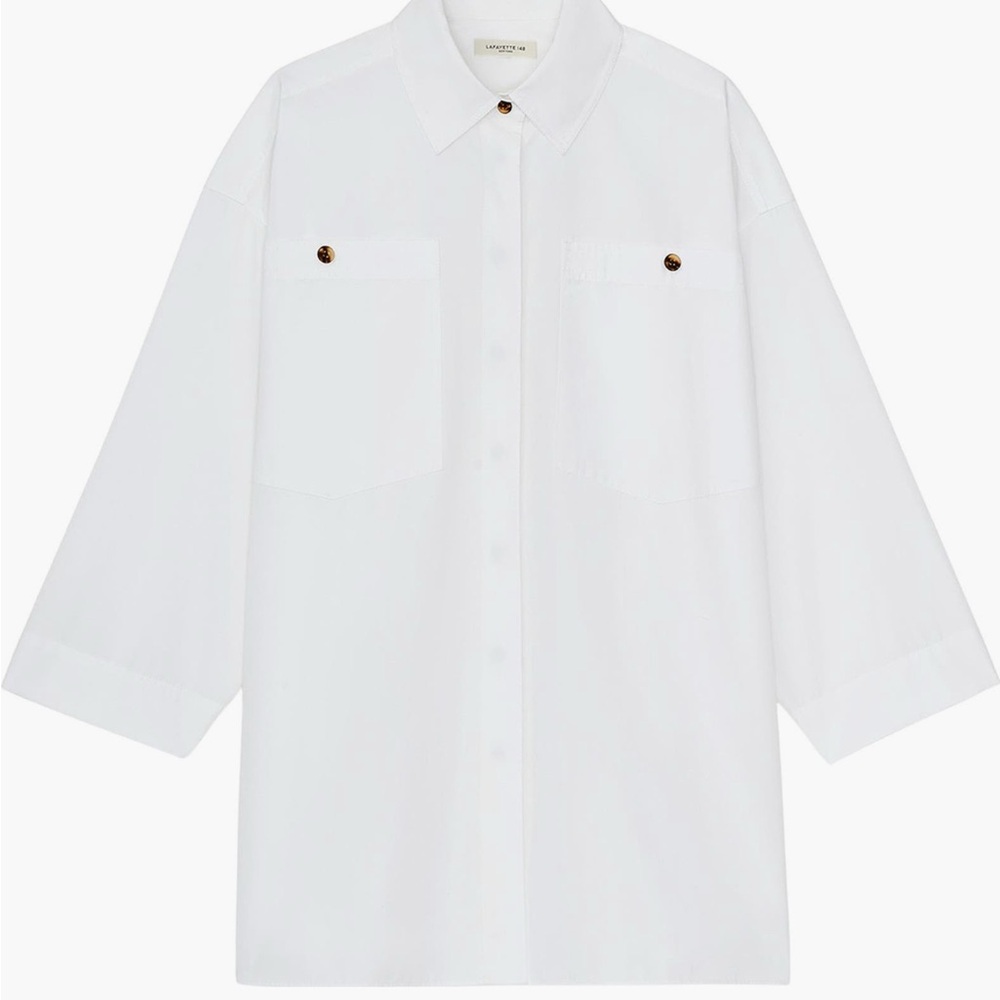 White Poplin Shirt Lafayette 148